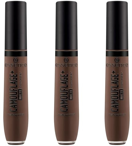 essence CAMOUFLAGE+ MATTE concealer, Nr. 280, Braun, langanhaltend, mattierend, abdeckend, matt, vegan, ölfrei, ohne Parabene, ohne Mikroplastikpartikel, 3er Pack (3x8ml)