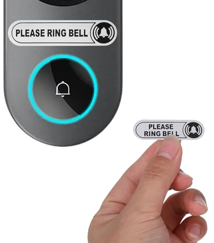 12 PCS Tiny Please Ring Bell Sticker, Silver PVC Waterproof Sticker Set, Please Ring Doorbell Sign 4 Sizes, Durable and Scratch-Resistant, Perfect for Doorbell and Reminder Signs