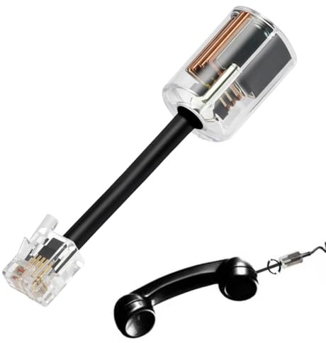 Yowfond 1 x démêleur de câble téléphonique rotatif à 360 ° anti-enchevêtrement RJ9 4P4C câble combiné pour téléphone fixe et téléphone de bureau