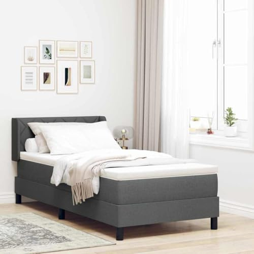 Solivagant Lit boxspring avec Matelas avec Matelas Gris foncé 100 x 200 cm,(45.63 KG)-1154