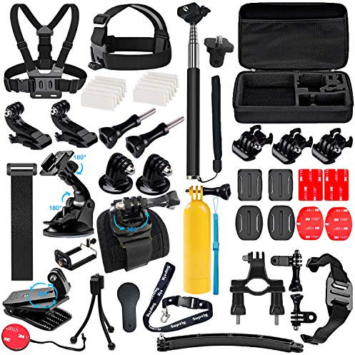 Suptig Kit de Accesorios Compatible Con GoPro Hero 13 12 11 10 9 8 7/6/5/4/3/3+/2/1/Session, AKASO, DJI Action, Insta 360 Cámaras de Acción