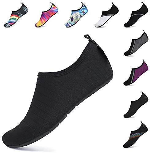 SAGUARO Badeschuhe Damen Wasserschuhe Herren Leicht Strandschuhe für Yoga Strand Garten Park Surfen Beach Ruß 38/39 EU