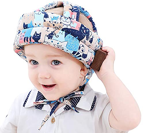 Casco protettivo anti-collisione a 360° per bambini, in cotone, protezione per la testa regolabile, da 6 a 36 mesi