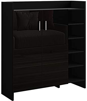 Schuhschrank Schwarz Hochglanz Schuhregale mit 5 Klappen 2-Türig 4 Fächer Kommode Dielenschrank Schuhkommode Flur Wohnzimmer