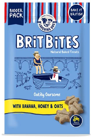 Laughing Dog - Brit Bites - Wheat Free Naturally Oven Baked Treats with Banana Honey & Oats - 175g