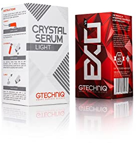 The Rag Company Gtechniq - EXOv5 & Crystal Serum Light Bundle - 30ml - Ceramic Coating Paint Protection Add Gloss, Resist Swirls, Repel Dirt & Contaminants - Ultra-Durable High Gloss