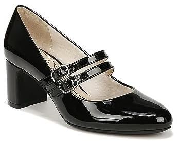 LifeStride Womens True Block Heel Mary Jane Dress Shoe Black 8 W