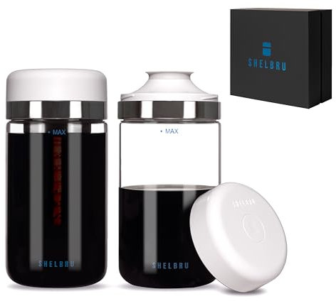 Shelbru Kallbryggningssystem presentset (presentförpackning ingår), 499 ml kallbryggt koncentratmaskin, utbytbar bryggare och karaff med borsilikatglas