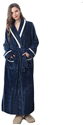 MJGkhiy Vestaglia In Pile Donna Invernale Taglie Forti Con Cintura Fleece Accappatoio Vestaglie Cotone Manica Lunga Comodo Abbigliamento Da Notte Per Casa Hotel Spa Flanella Accappatoio