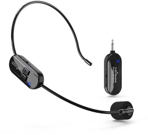 Blissbuilt huvudbonad mikrofon huvudmonterad mikrofon Little Bee-headset kondensatormikrofon flexibel svanhals headset mikrofon och handhållen mikrofon för lärare, tränare, reseguider