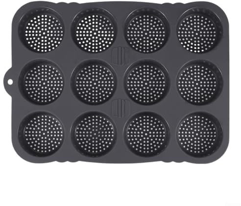 Moule à pain à hamburger 12 trous avec revêtement antiadhésif, plaque de cuisson réutilisable pour hamburgers, pain, petits pains, soufflés, tartelettes, muffins aux œufs (1 pièce)
