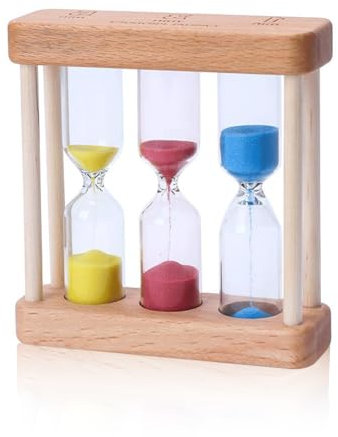 HUANR Sanduhr Minuten, 3 in 1 Kombi Sanduhr Holz, Sanduhr 1, 3, 5 Minuten, Sanduhren Set für Küchentimer, Zeitmanagement, Geburtstagsgeschenk