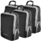 PEARL Kompressionstaschen: 4er-Set Kompressions-Packtaschen für Handgepäck, Größe L, 37x27x7 cm (Gepäck-Koffer-Organizer, Reisegepäcke, Umhängetasche)
