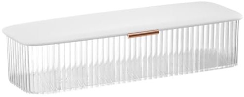 AZIDWERYQ Small Parts Organizer 8-Grid Clear Plastic Organizer Box with White Lid Minimalist and Dust Proof Daily Contact Lens Organizer for All Brands Daily Lens, Cable, Cosmetic, Beads