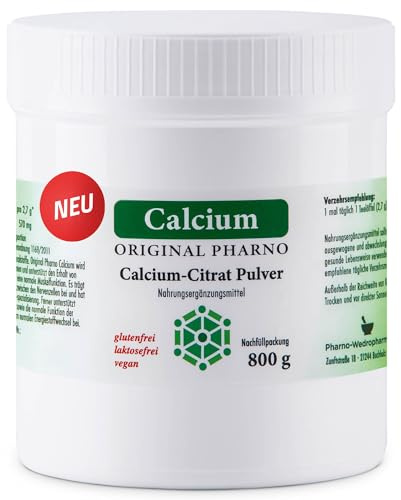 Calcium-Citrat Pulver - Original Pharno - 800 g - Pures Calciumcitrat ohne Zusätze - Apothekenqualität