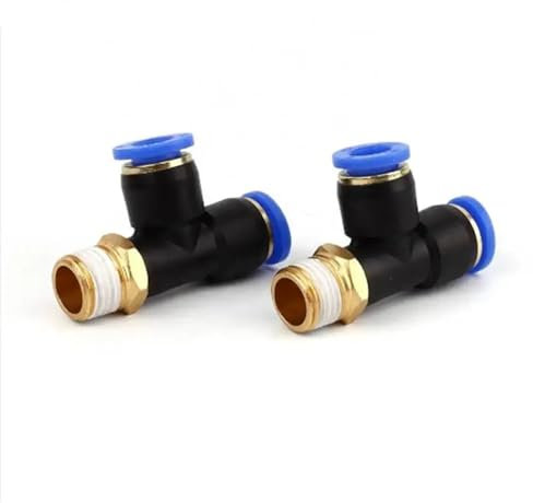 2 st 4 mm 6 mm 8 mm 10 mm 12 mm hane gänga 1/4 tum T typ 3-vägs fogplast snabbmonterad luftslangsanslutning PD8-2 PD6-2 10-2 (PD6-2)