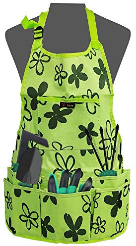 SNAGAROG Tablier de Travail avec Poches Tablier de Jardin en Tissu Oxford Tablier de Travail Universel avec Bandoulière et Ceinture Ajustables pour Mécaniciens Chefs Coiffeurs (Vert)