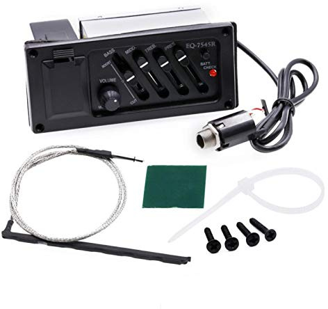 4 bandas equipadas con caja de batería, pastilla de guitarra clásica con control de volumen, pastilla de guitarra acústica, guitarras folk para guitarras clásicas Guitarra acústica
