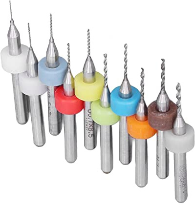 10Pcs Mini Bohrer Farbe Micro Spiral Flöte CNC Fräser für Leiterplatten Stein Dremel Gravur Metallbearbeitungswerkzeug 0,3-1,2 Mm