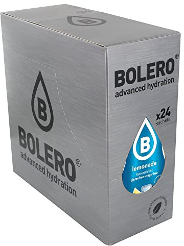 Bolero LEMONADE 24x9g | jugo en polvo sin azúcar con extracto de stevia | apto para diabéticos y deportistas | sabor a limonada