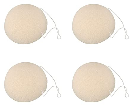 4X Naturel Konjac Eponge de Nettoyage de - Blanc