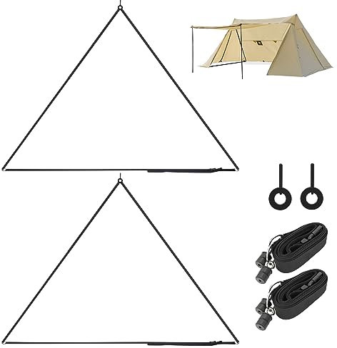Teleskopische Dreieck-Zeltstangen , Verstellbare Zeltstange Aluminiumlegierung Tarpstangen Camping Zeltstangen Leichte Zeltstangen Volle Höhe155 cm 2 Sätze mit Aufbewahrungstasche (20 Zeltstangen)