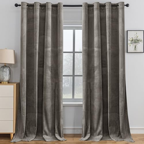 YSTELLAA Tende Velluto Oscuranti Per Interni 2 Pezzi, 140×175CM, Tende Camera Da Letto Moderna, Con Anelli, Termica Isolante Freddo E Caldo, Per Camera Da Letto, Camel