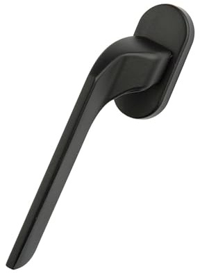 Gedotec manilla metálica para ventana negro mate | ventana olivo sobre roseta ovalada | IZQUIERDA | persiana oscilo-batiente olivo sin cilindro de cierre | 1 pieza | herraje para ventanas incl. mate