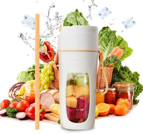 Hyindoor Mixeur Portable pour Smoothie et Fresh Juice Mini Blender Portable Sans Fil avec 10 Lames USB-C Rechargeable Petit Mixeur