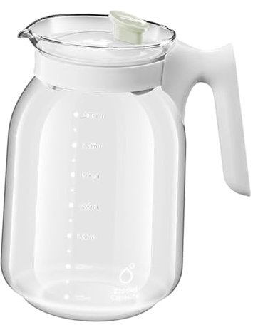perfk Jarra de Bebidas, Jarra de Agua de Vidrio, Jarra de sangría de 1,8 l, Jarra de Jugo, Jarra de Agua fría, Botella de Agua fría para Fiesta, Oficina,