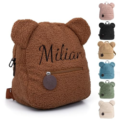 Sac Personnalisable Pour Enfant, Brodé à Dos Pour Filles Et Garçons - Pour L'école Et Le Voyage - Mini Teddy