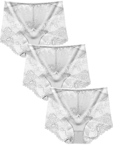 BLKDOTS Slip hipster da donna a vita alta, mutandine senza cuciture, intimo in pizzo morbido traspirante, M