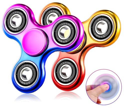 SCIONE 2 Piezas Fidget Spinner Arcoíris, Juguetes Sensoriales Anti-Estrés para Manos, Regalos para Fiestas Infantiles, Relleno para Bolsitas de Cumpleaños, Ideal para Niños y Adultos
