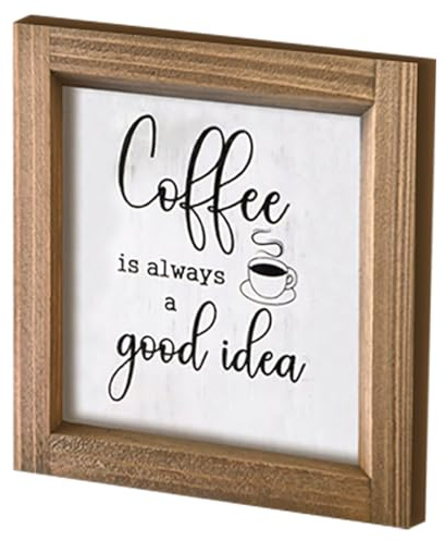 EXAOMBLE Letrero Decorativo De Madera Vintage Para Cafetería Placa Rústica De Madera Para Colgar Pared Decoración De Cafetería De Granja Para Salón De Té