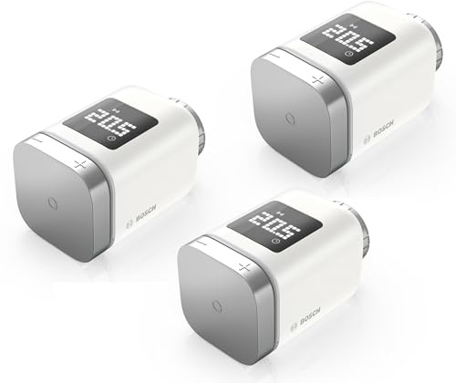 Bosch Smart Home Heizkörper-Thermostat II [+M], smartes Heizkörperthermostat für intelligentes Heizen & Energiesparen, mit Matter, App-Steuerung, kompatibel mit Apple Home, Google Home, Alexa, 3er Set