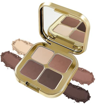 4 Couleurs Palette Fard a Paupiere, Matte et Paillettes Ombre à Paupières | Fard à Paupières Longue Tenue Highly Pigmented, Poudre Ultra-Fine Facile à Estomper Avec Miroir, Palette Maquillage Yeux