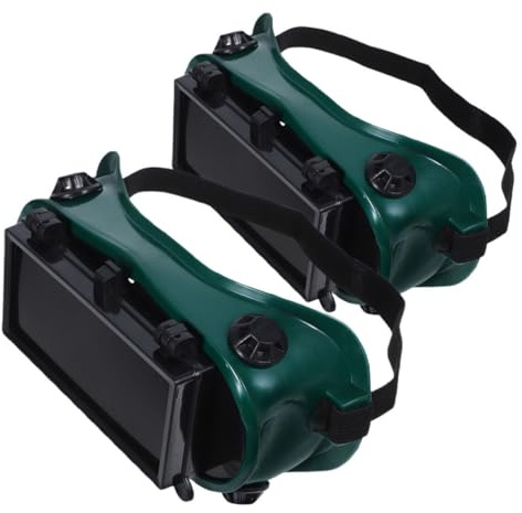 Holibanna Lot de 2 Lunettes de Soudage à Double Volet Lunettes de Protection Anti-Impact Verres Antibuée Réglables pour Soudeur Masque de Soudure Sécuritaire pour Usage Industriel et