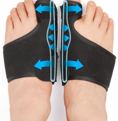 Ortolex Valgux Tutore | Correttore dell’alluce valgo (Hallux Valgus) 1 paio di stecche correttive per dita dei piedi, separatori regolabili unisex, protezioni per alluce e dita