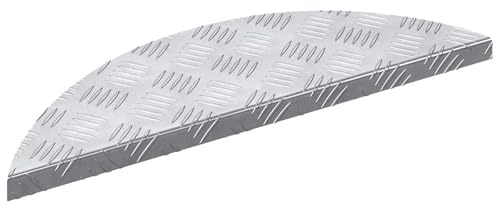 Kaloriko Trappa stege halvmåne av aluminium silver 60 x 18 x 2,5 cm 5 stycken halkfria självhäftande för inomhus- och utomhusbruk med rutmönster säkerhet och skydd