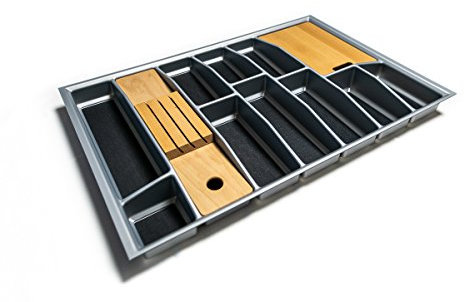 Generic Lana Solution Besteckeinsatz für 80er Schublade, 462 mm x 712 mm, Silber