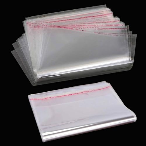 MZMing 120 Bolsas de Celofán Transparente Plástico A4A5 21.5x33cm 15.5x24cm
