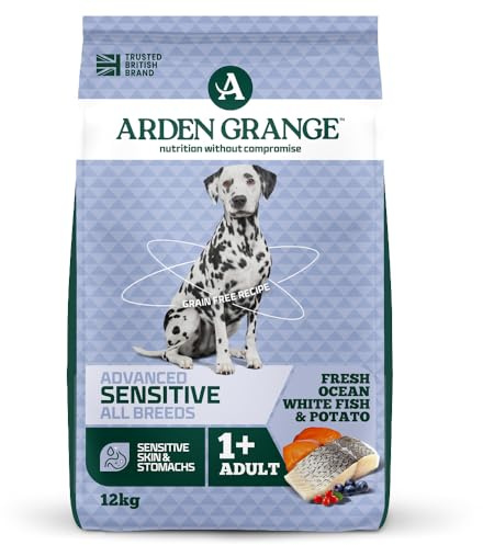 Arden Grange Sensitive Adult Dry Dog Food Grain Free, Fresh Ocean White Fish and Potato, 12 kg