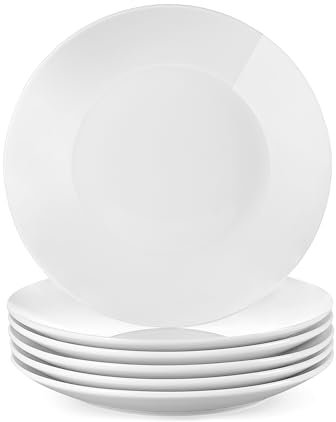 LOVECASA, Serie Sweet, Speiseteller aus Porzellan, 6-teilig, 26 cm, reine Farbe