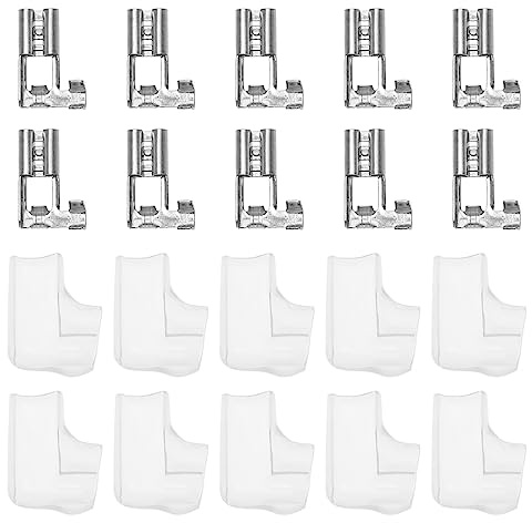 The Lord of the Tools 50 connettori a forcella da 4,8 mm, ad angolo di 90°, con 50 manicotti isolanti per interruttori, quad, biciclette, scooter, barche, elettrodomestici