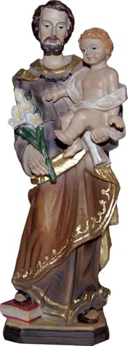 FADEDA Saint Joseph with Child Height 11 cm Hand Painted Detailed Nativity Scene Figures Christmas Table Decoration Nativity Accessories