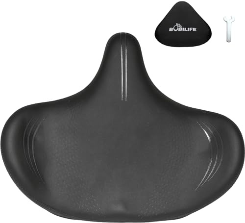 Housse de Selle de Vélo Extra Large et Surdimensionnée - Coussin de Selle de Vélo Grand pour Hommes et Femmes, Confort Ergonomique, Rembourré, Remplacement de Selle de Vélo Confortable, Convient au