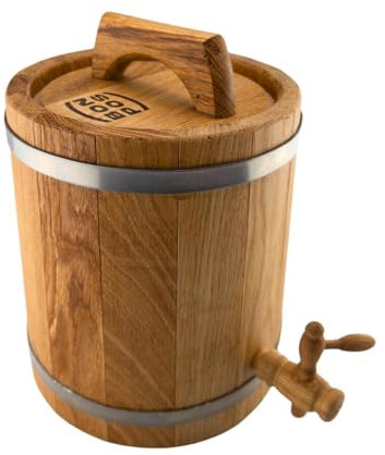 Waldmeister Eichenfass 5 L stehend außen geölt - Weinfass Whiskyfass Holzfass