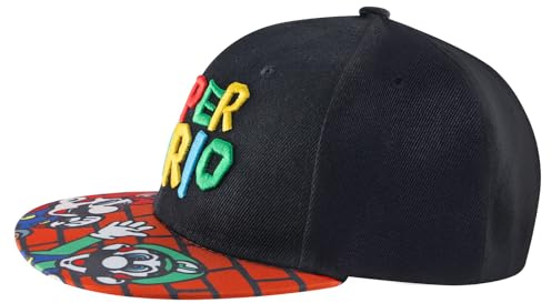 Gsnoniwi Kinder Mütze, Baseball Cap für Jungen, Verstellbare Baseballmütze Kinder, Bequeme Cartoon-Kindermütze für das ganze Jahr geeignet, Cartoon Alphabet Hut, Schwarz