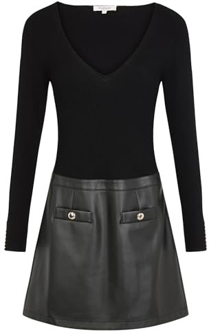 MORGAN 242-REGOTA Robe, Noir, 40 Femme