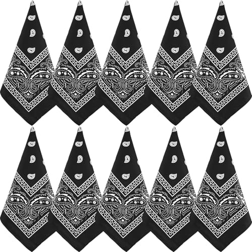 NACHLYNN Lot de 10/20 bandanas assortis en polyester motif cachemire